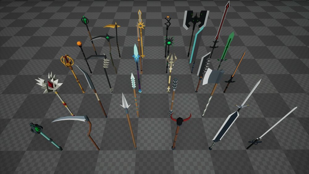 Low Poly - Weapons - Two-Handed 