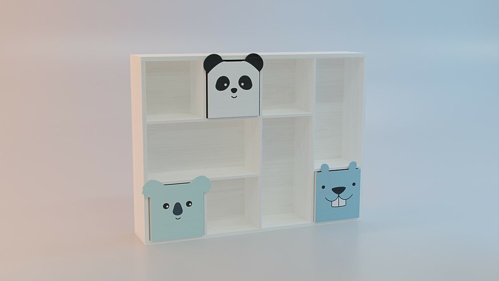 Kids Bookcase - Animal Storage Box 