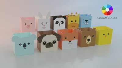 Kids Bookcase - Animal Storage Box 