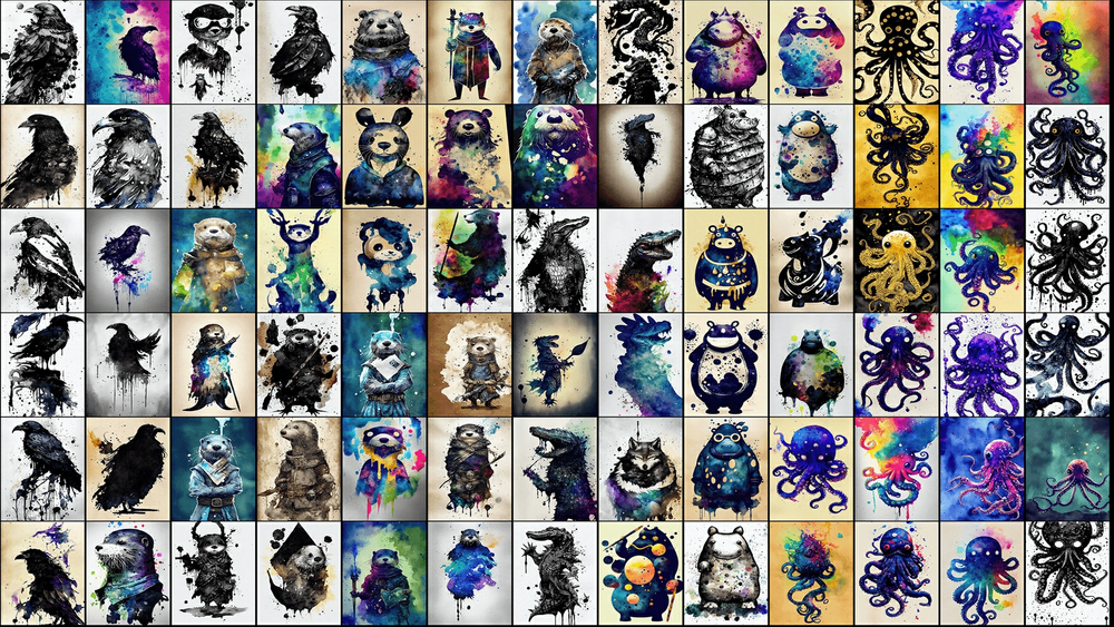 Animals 1 - Fantasy RPG Paint Drip Icons 