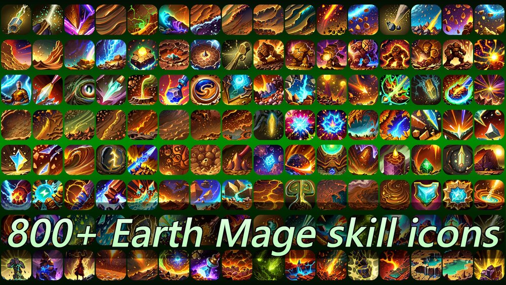 800+ earth mage skill icons 