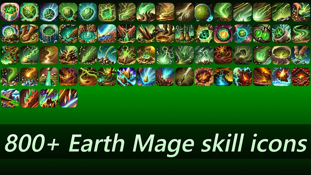 800+ earth mage skill icons 