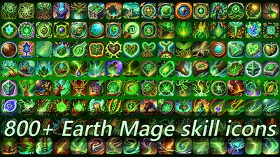 800+ earth mage skill icons 