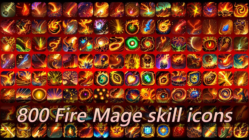 800 Fire Mage skill icons 