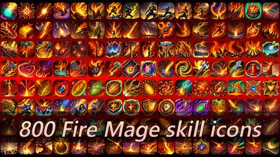 800 Fire Mage skill icons 