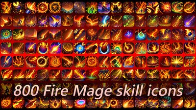 800 Fire Mage skill icons 