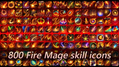 800 Fire Mage skill icons 