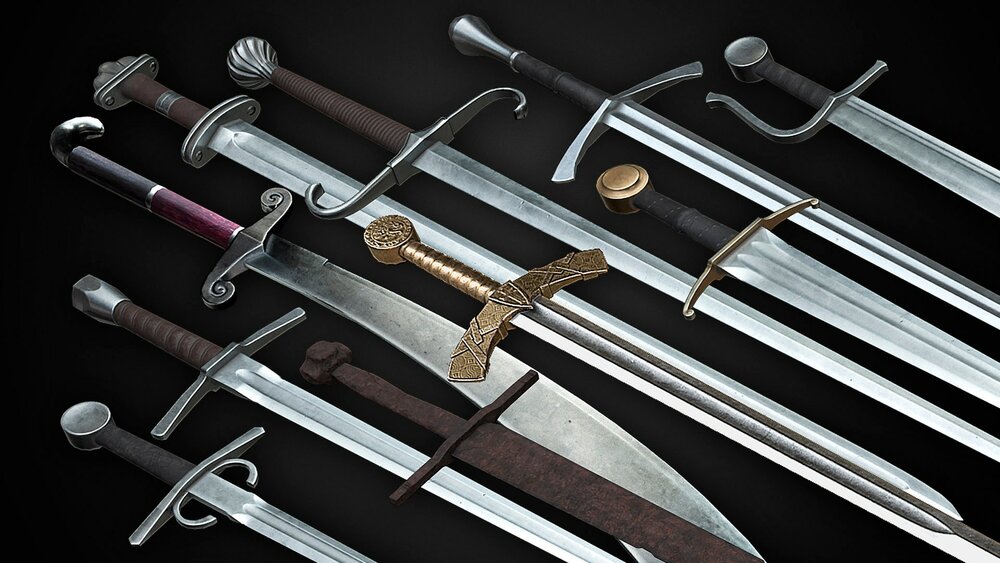 Medieval One Hand Swords with Scabbard Pack 