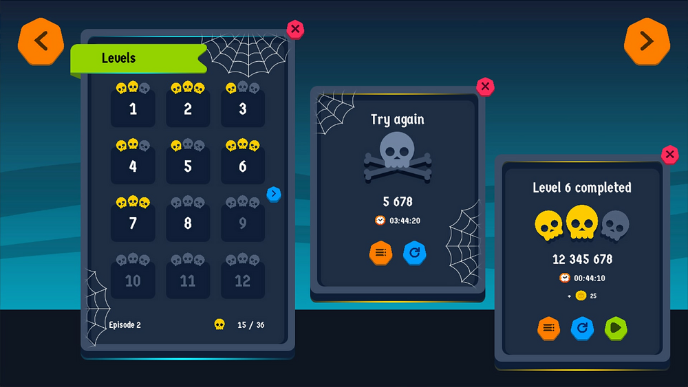 Halloween GUI, Spooky UI Kit + editable PSD/AI source files 