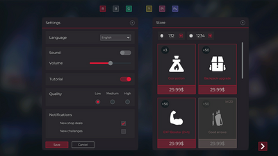 Flat Dark GUI / UI Kit - 5 color themes! 