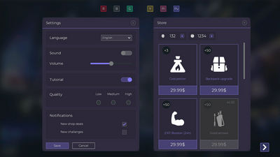 Flat Dark GUI / UI Kit - 5 color themes! 