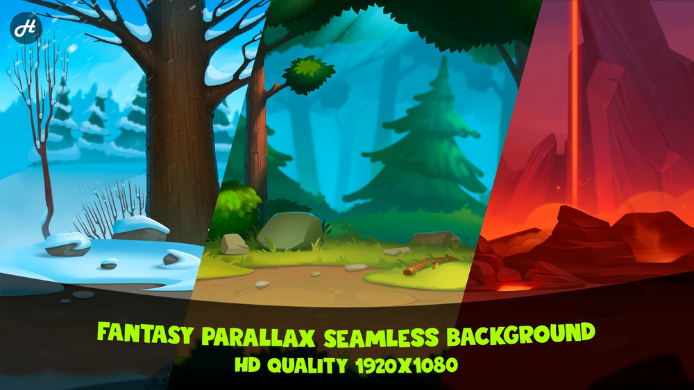 Fantasy Parallax Seamless Backgrounds 