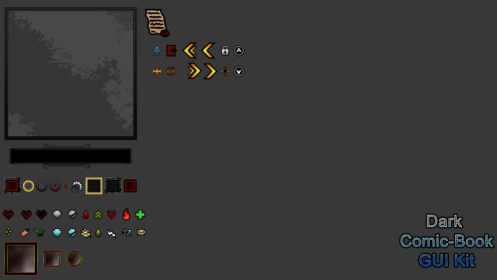 Dark Comic-Book GUI Kit 