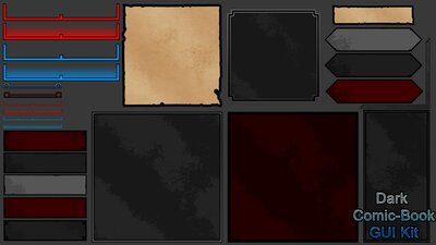 Dark Comic-Book GUI Kit 