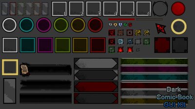 Dark Comic-Book GUI Kit 