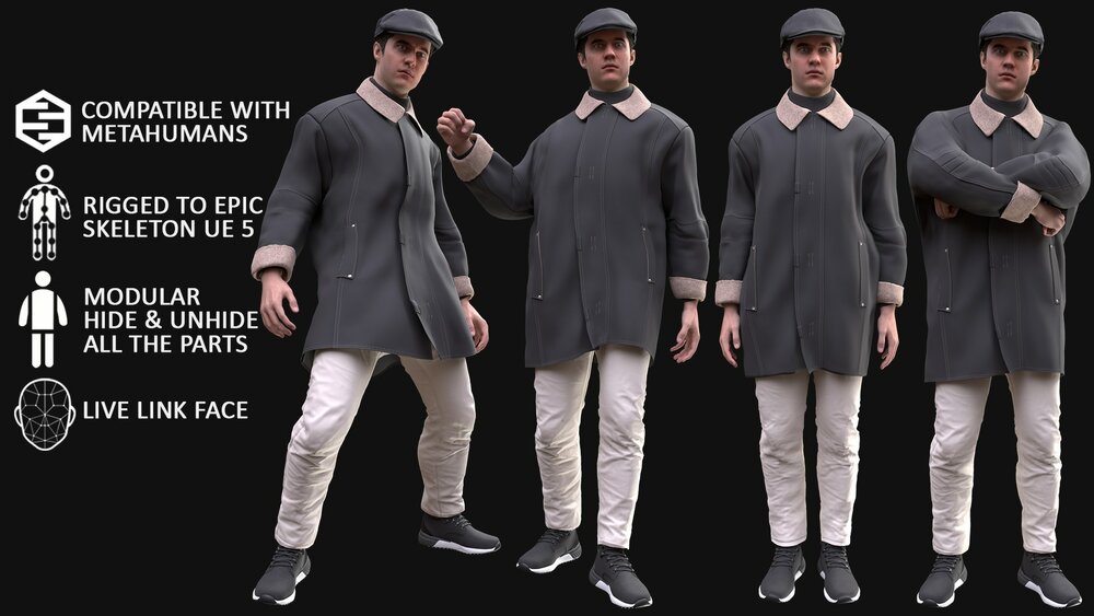 Man - Autumn Outfit 6 - Modular - Rigged 