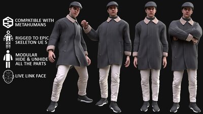 Man - Autumn Outfit 6 - Modular - Rigged