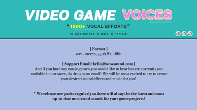 Video Game Voices Sound Effects Pack 