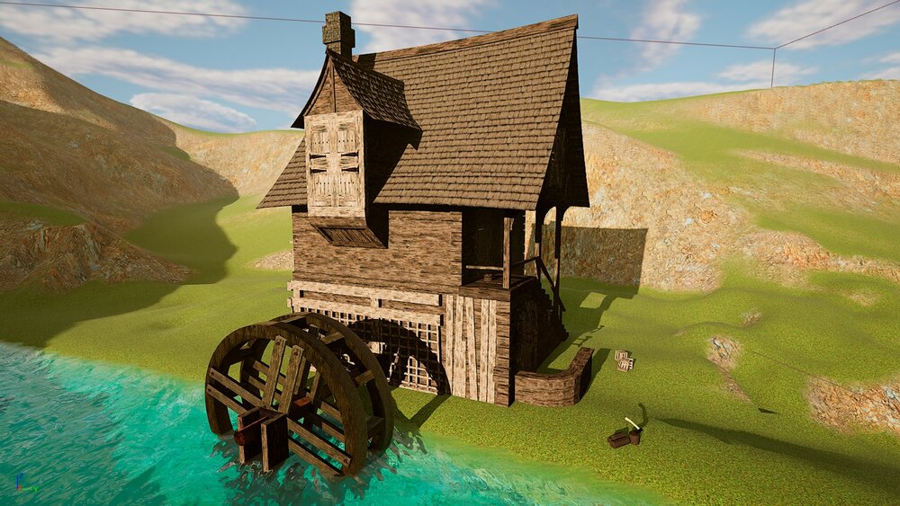 Medieval Rotary Wheel Watermill (03) 