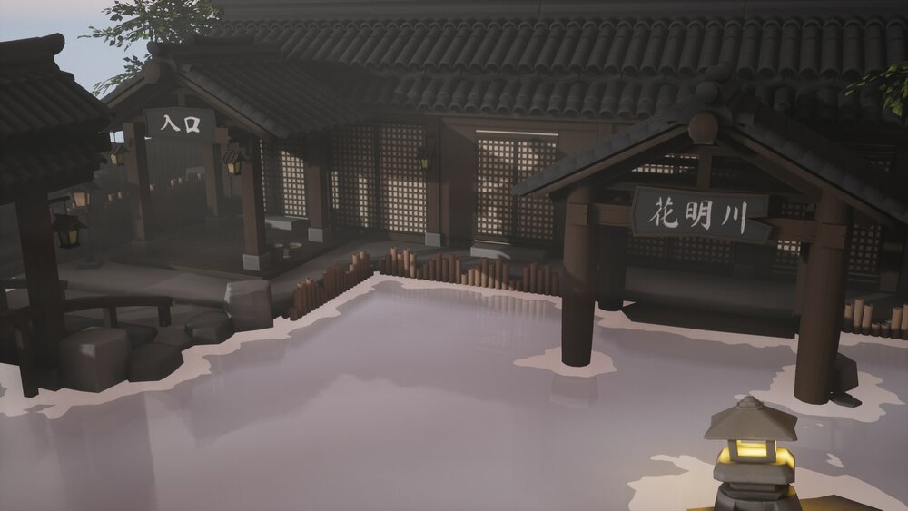 Stylized Japanese Onsen & Hot Spring 