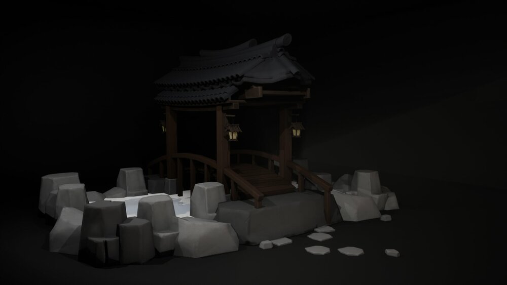 Stylized Japanese Onsen & Hot Spring 