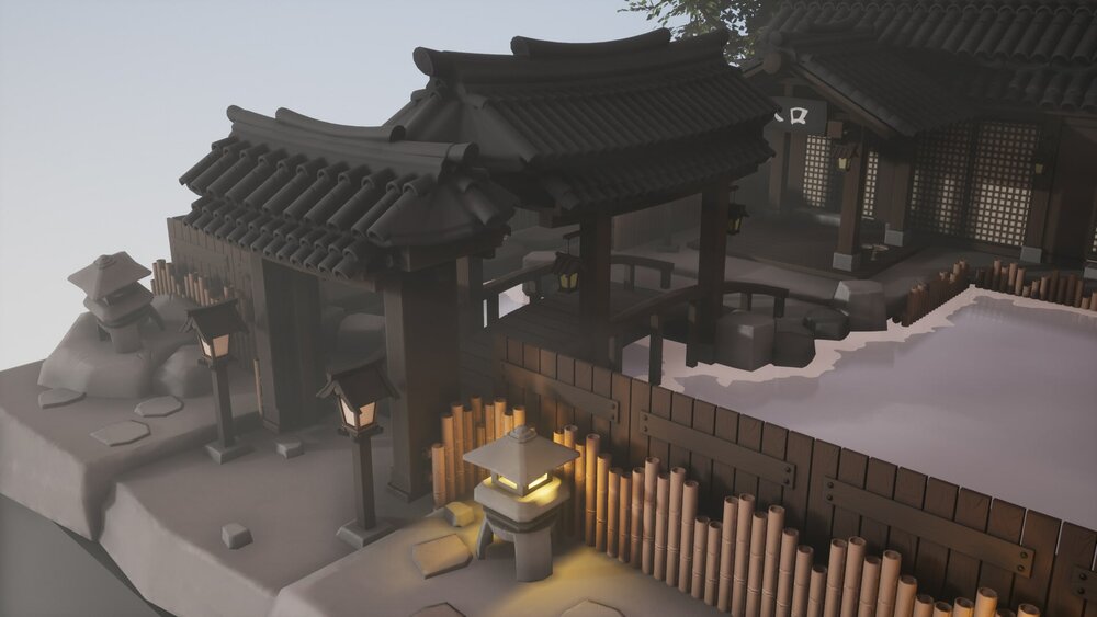 Stylized Japanese Onsen & Hot Spring 