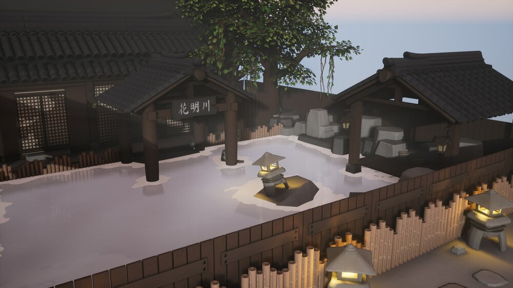 Stylized Japanese Onsen & Hot Spring 