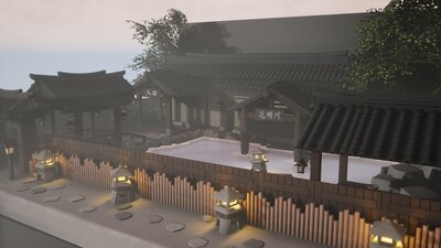 Stylized Japanese Onsen & Hot Spring 