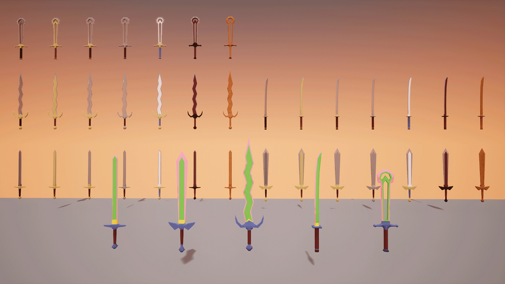 Klian's LowPoly Sword Pack (Customizable) 