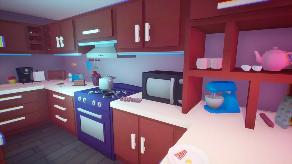 Low Poly House Interior - Kitchen 