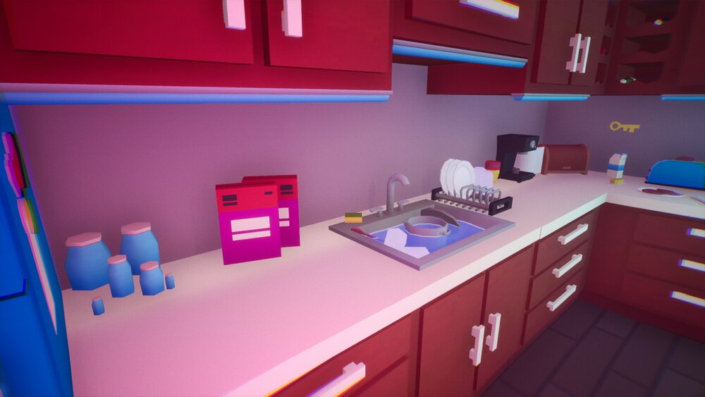 Low Poly House Interior - Kitchen 