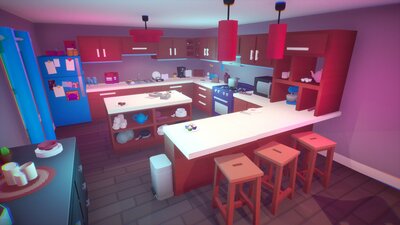 Low Poly House Interior - Kitchen 