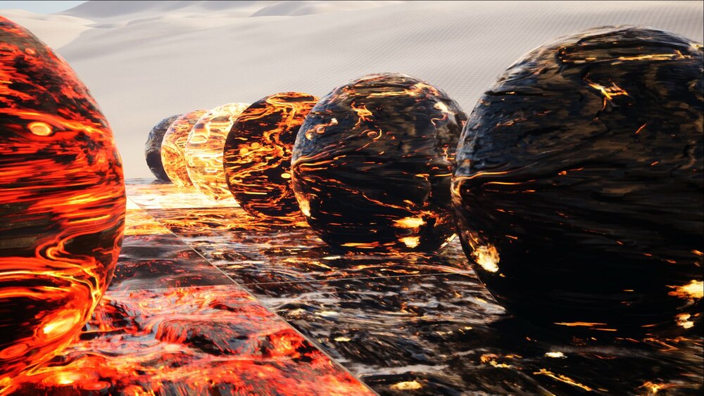 Realistic Active Volcano / Lava Animated Material Pack 4K 