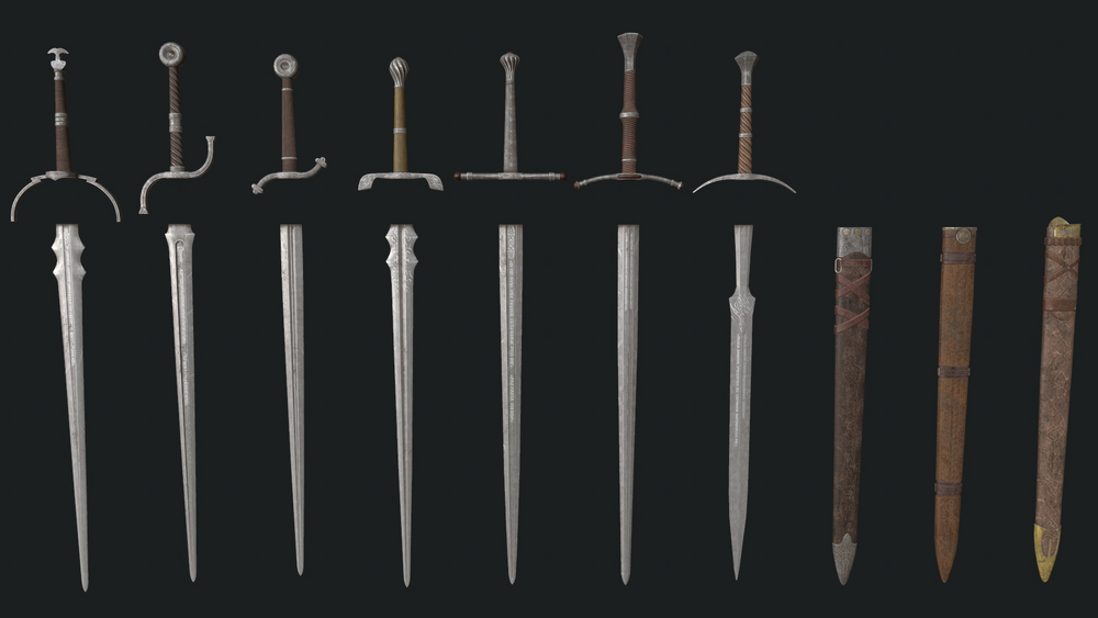 Medieval modular swords 