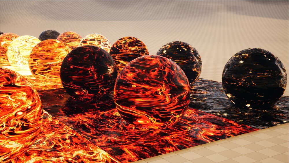 Realistic Active Volcano / Lava Animated Material Pack 4K 