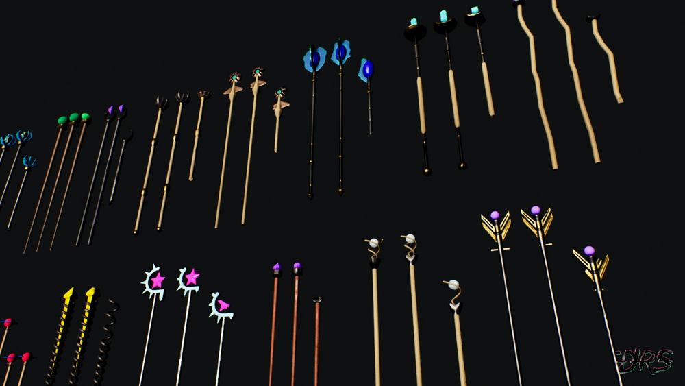 Stylized Fantasy Mage Staffs 