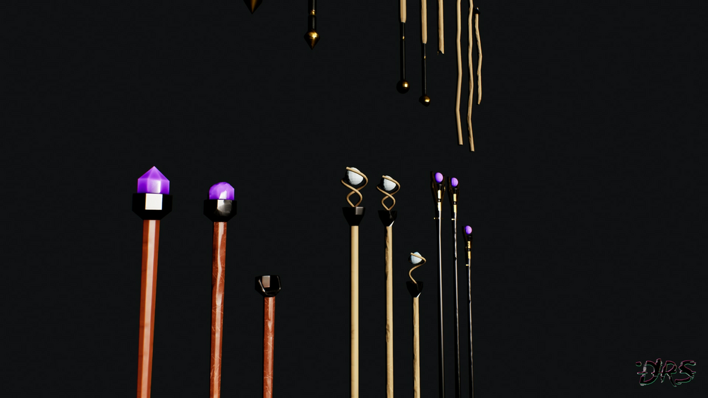 Stylized Fantasy Mage Staffs 