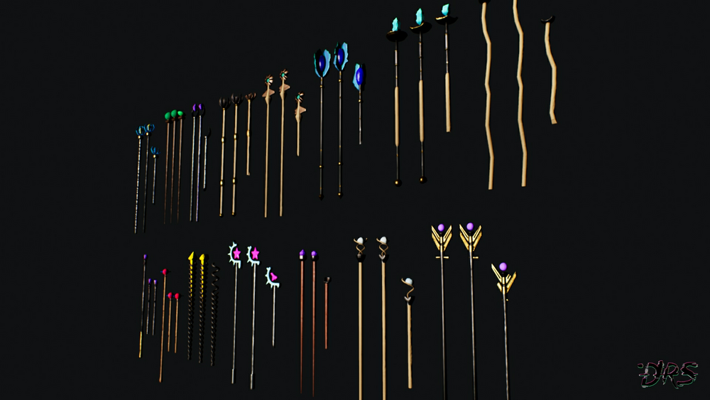 Stylized Fantasy Mage Staffs 