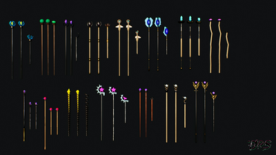 Stylized Fantasy Mage Staffs 