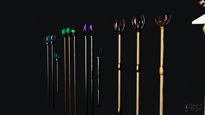 Stylized Fantasy Mage Staffs 