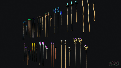 Stylized Fantasy Mage Staffs 