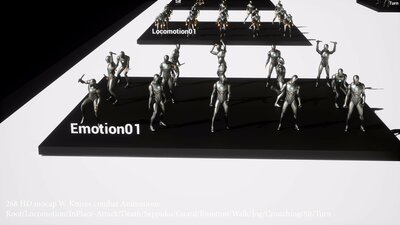 268 HD mocap W-Knives combat Animations Complete set-Root/Locomotion/InPlace 