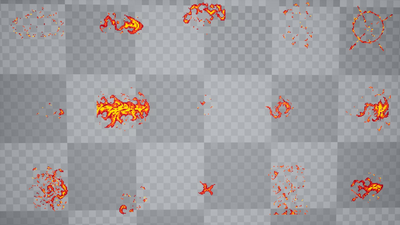 20 Fire Pixel Sprite VFX 