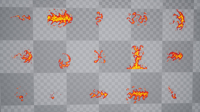 20 Fire Pixel Sprite VFX 