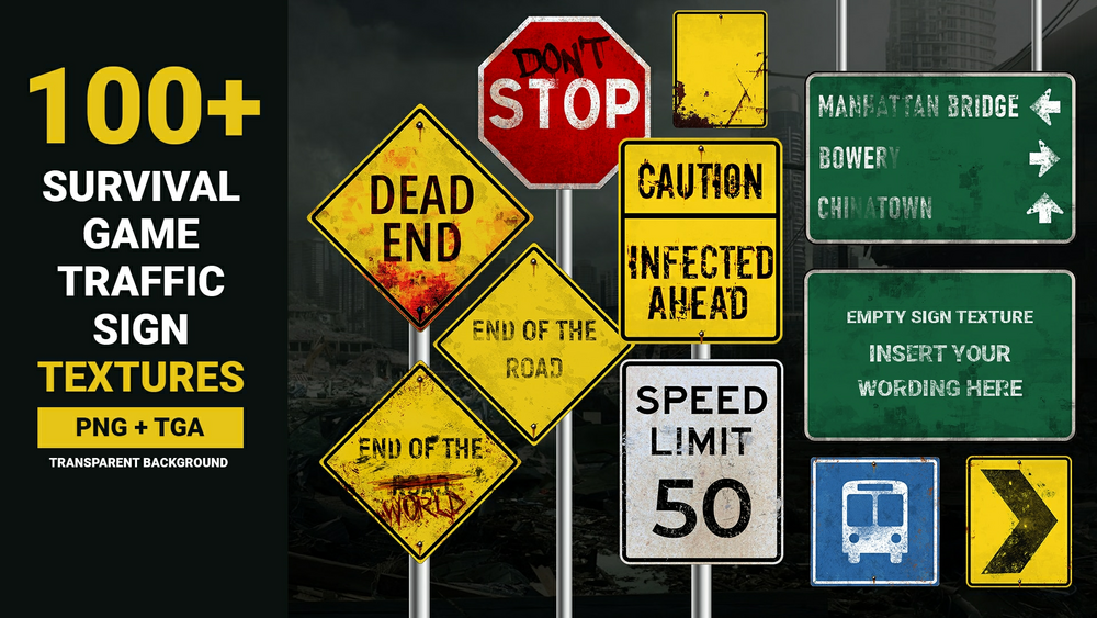 SURVIVAL GAME TRAFFIC SIGNS (TEXTURE PACK) 