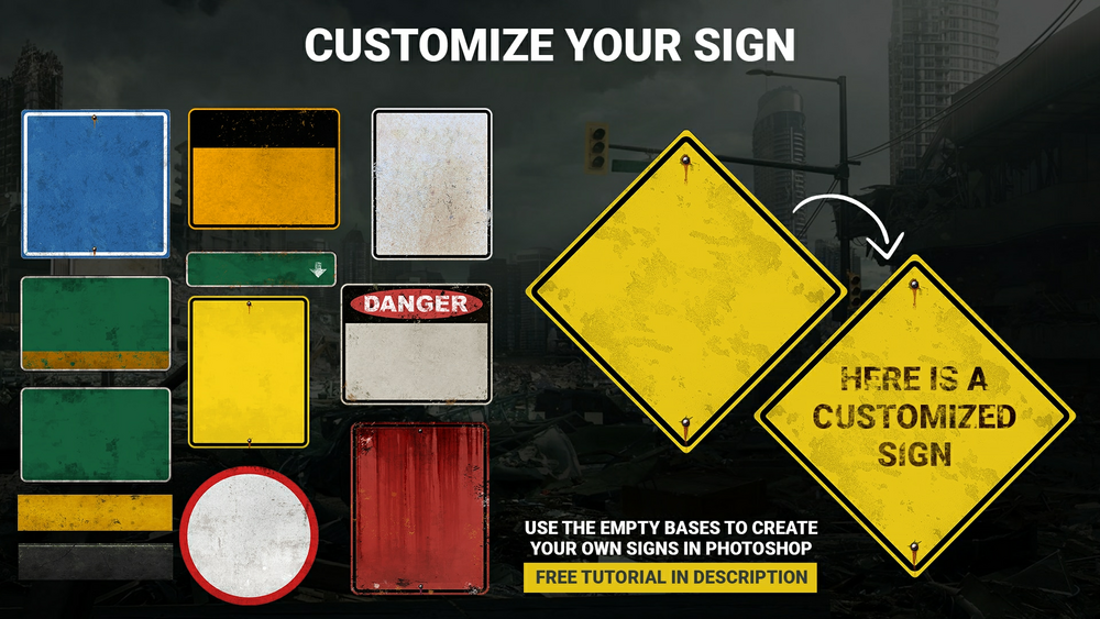 SURVIVAL GAME TRAFFIC SIGNS (TEXTURE PACK) 