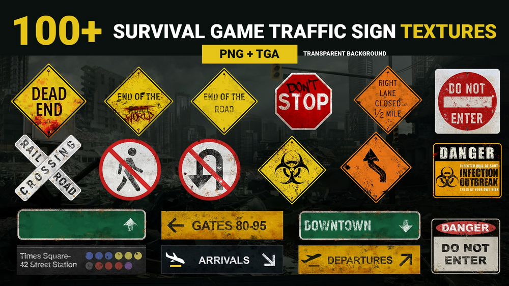 SURVIVAL GAME TRAFFIC SIGNS (TEXTURE PACK) 