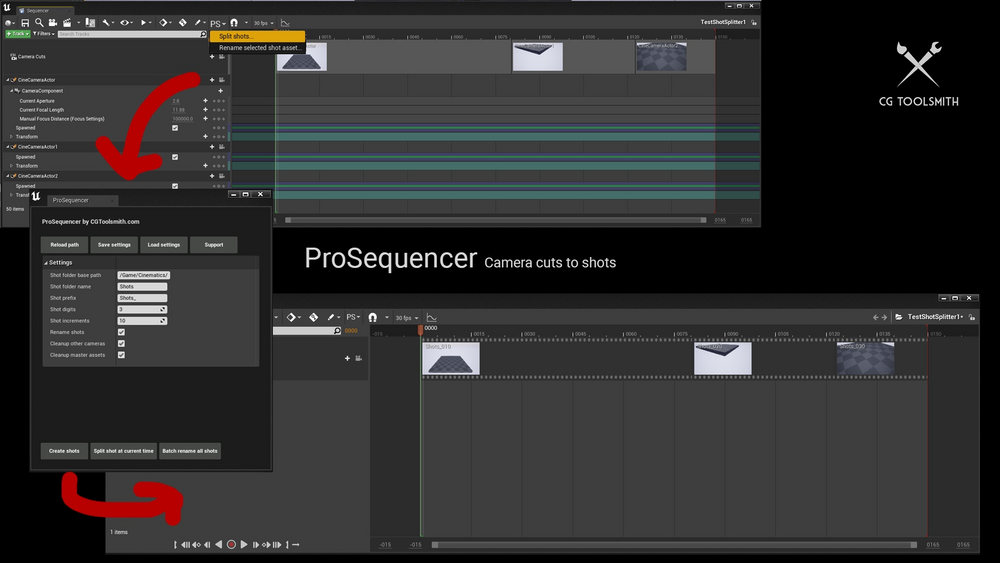 ProSequencer - Shot splitter 