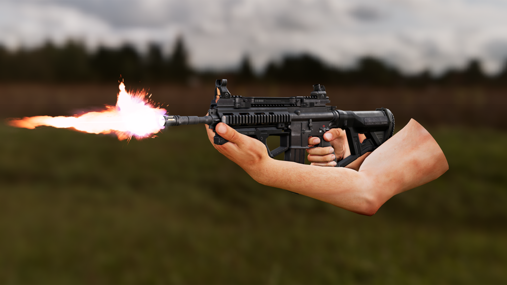 Animated Short Stroke Assault Rifle FPS Weapons Pack 