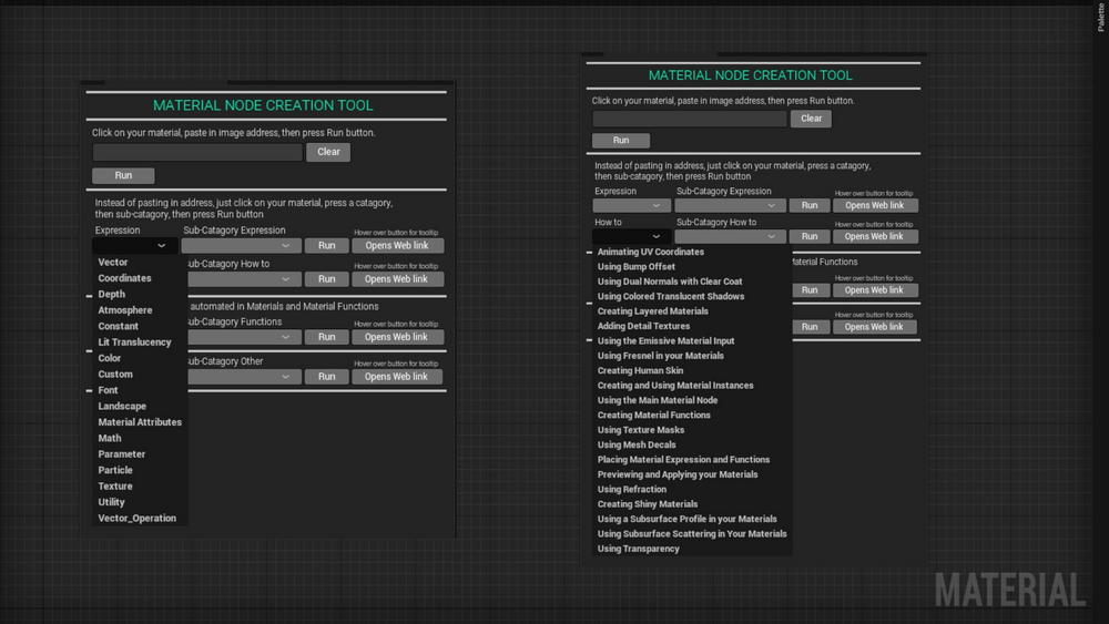 Material Node Creation Tool 